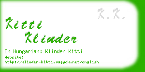 kitti klinder business card